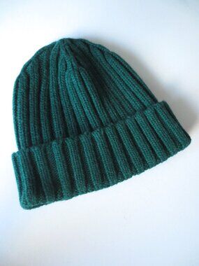 EUC Uniqlo Heattech Emerald Jade Green Toque Beanie Knit Hat Kids M/L Adult S/M